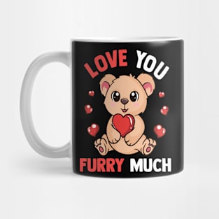 Cute Bear With Hearts For Girls Whom Love Bears Funny Valentines Day Gift Mug